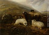 Thomas Sidney Cooper Wall Art - Sheep in the Highlands